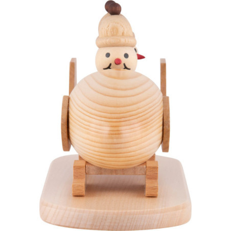 Schneemann Junior "im Zweierbob" mit Mütze - 10,5 cm