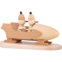 Snowman - Junior "in a two-man bob" with cap - 10,5 cm / 4.1 inch