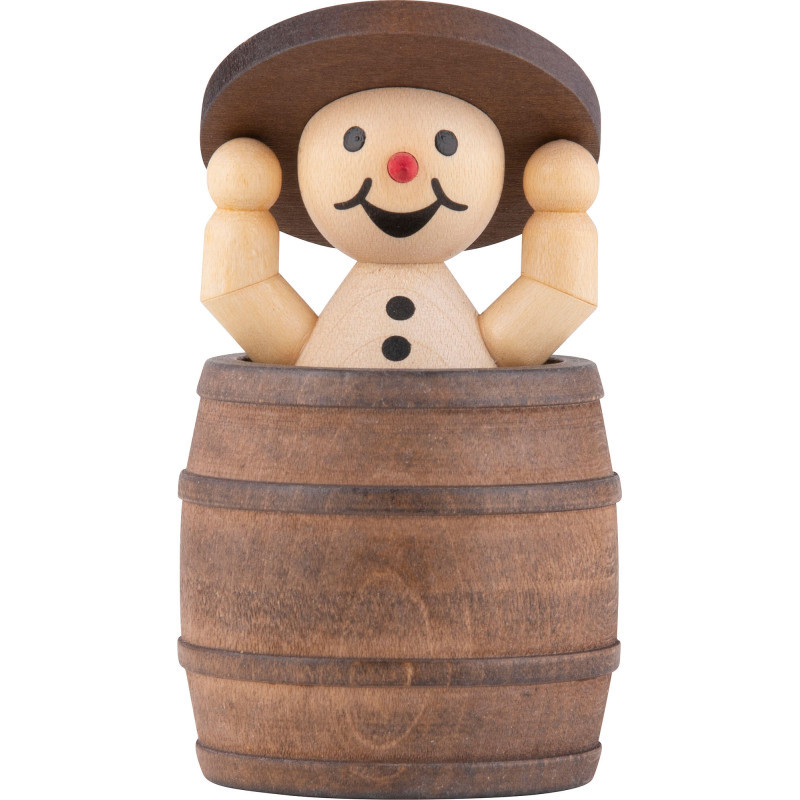 Schneemann Junior "im Fass und Deckel hoch" - 7 cm