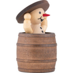 Schneemann Junior "im Fass und Deckel hoch" - 7 cm