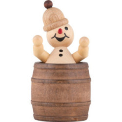 Snowman - Junior "resting in the barrel" - 7 cm / 2.8 inch