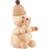Schneemann Junior "sitzend Hase füttern" - 7 cm