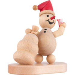 Schneemann Junior "Geschenkezieher" rote Mütze - 10 cm