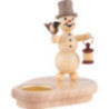 Schneemannleuchter mit Laterne - 12 cm