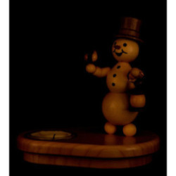 Schneemannleuchter mit Laterne - 12 cm