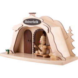 Smoking Hut - Ski Rental with Junior Snowman - 17 cm / 6.7 inch