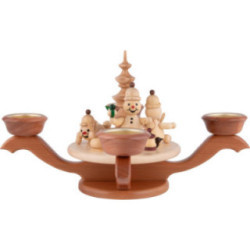 Advent Candle Holder - Snowmen - 17 cm / 6.7 inch