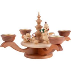 Advent Candle Holder - Snowmen - 17 cm / 6.7 inch