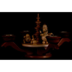 Advent Candle Holder - Snowmen - 17 cm / 6.7 inch