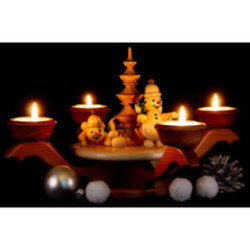 Advent Candle Holder - Snowmen - 17 cm / 6.7 inch