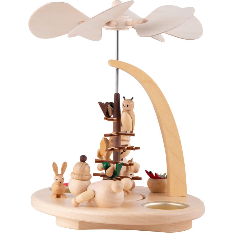 1-Tier Pyramid - Snowmen in the Forest - 22 cm / 8.7 inch