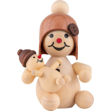 Schneemädchen mit Puppe - 7 cm