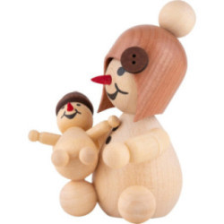 Schneemädchen mit Puppe - 7 cm
