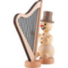 Schneemannmusikant Harfe - 12 cm