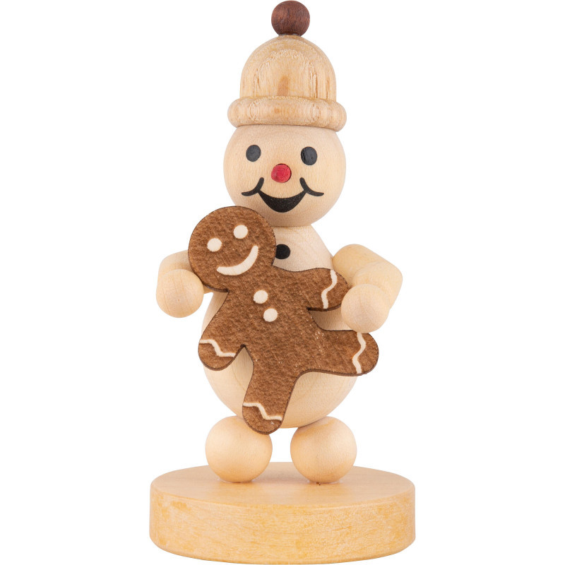 Schneemann Junior mit Pfefferkuchenmann - 9 cm