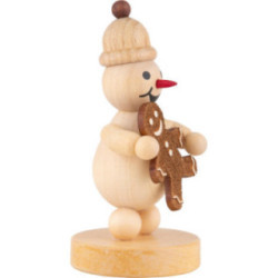 Snowman Junior with Gingerbread Man - 9 cm / 3.5 inch