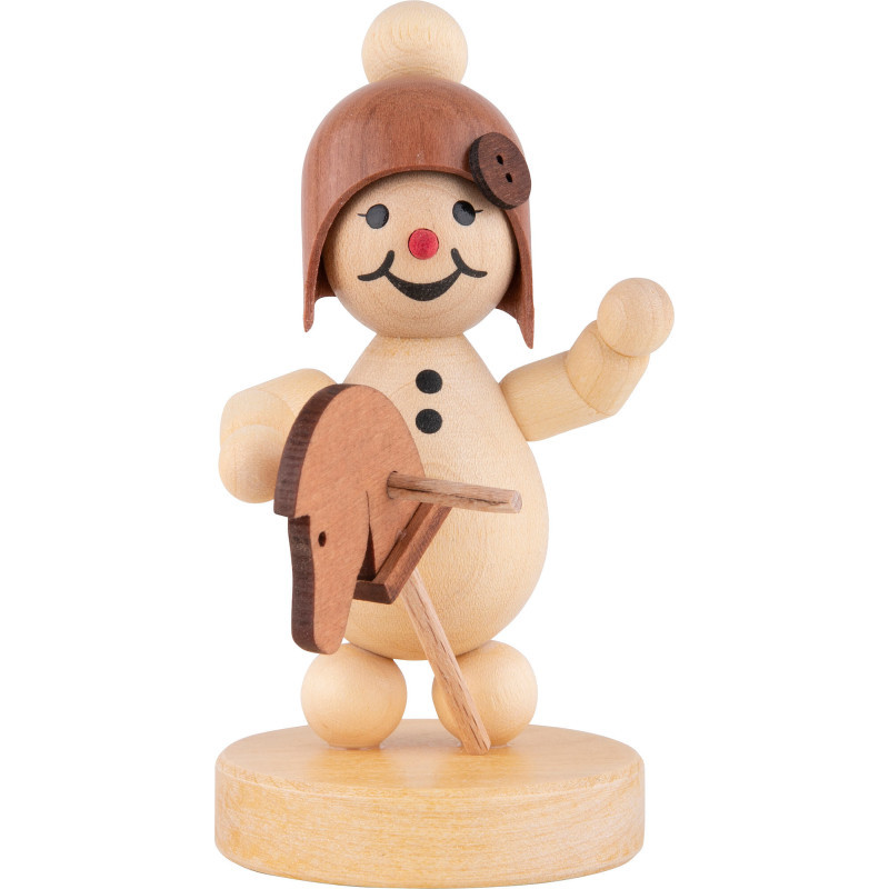 Schneemädchen mit Steckenpferd - 9 cm