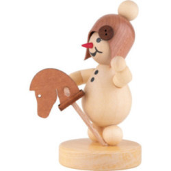 Snowgirl with Hobbyhorse - 9 cm / 3.5 inch