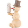 Schneemann mit Schneeeule sitzend - 12 cm