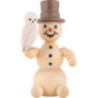 Schneemann mit Schneeeule sitzend - 12 cm