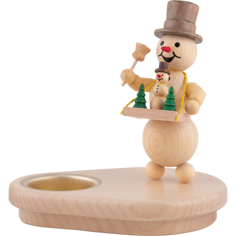Tea Light Holder - Snowman with Belly Shop - 13 cm / 5.1 inch