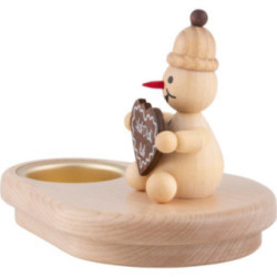 Tea Light Holder - Junior with Gingerbread Heart - 8 cm / 3.1 inch