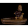 Tea Light Holder - Junior with Gingerbread Heart - 8 cm / 3.1 inch