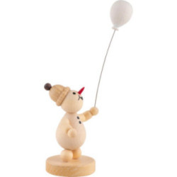 Schneemann Junior mit Luftballon - 9 cm