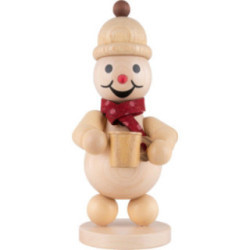 Schneemann Junior mit Tasse und Schal - Mittelgroß - 18,5 cm