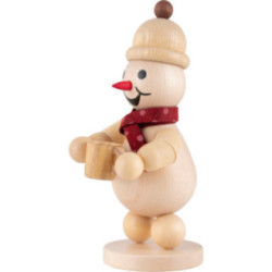 Snowman Junior with Mug and Scarf - Medium Size - 18,5 cm / 7.3 inch