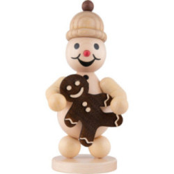 Snowman Junior with Gingerbread - Medium Size - 18,5 cm / 7.3 inch