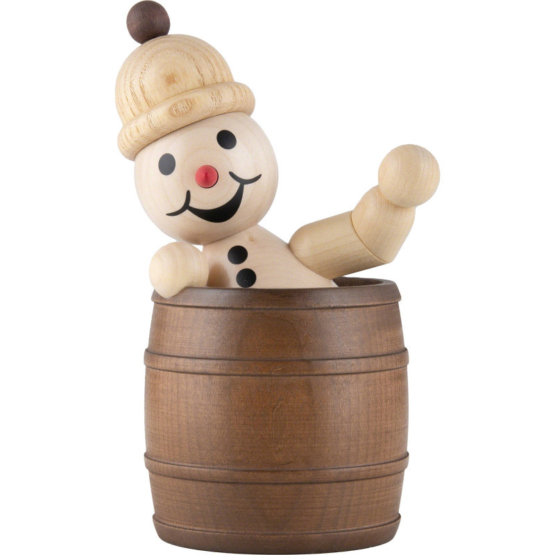 Schneemann Junior "im Fass" - Mittelgroß - 16 cm