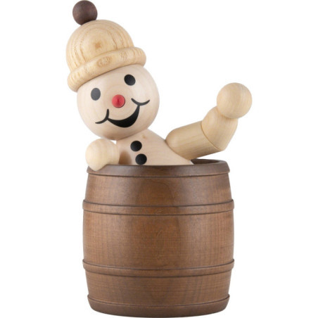 Schneemann Junior "im Fass" - Mittelgroß - 16 cm