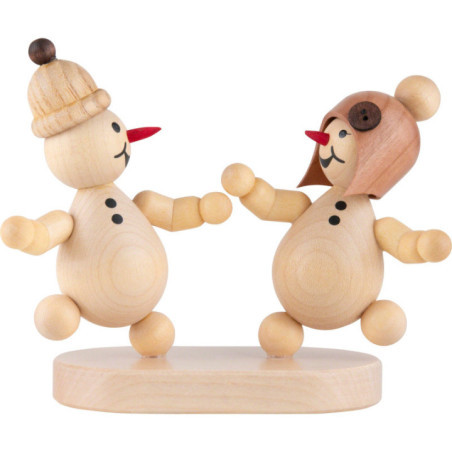 Snowman Siblings dancing - 9 cm / 3.5 inch