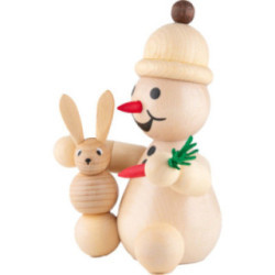 Snowman - Junior "with Rabbit" sitting - Medium Size - 16 cm / 6.3 inch