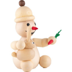 Snowman - Junior "with Rabbit" sitting - Medium Size - 16 cm / 6.3 inch