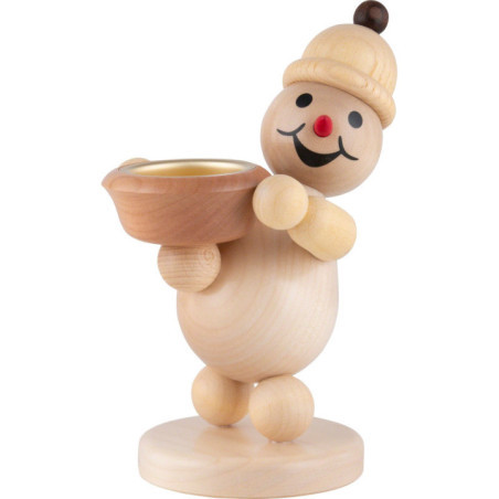 Snowman - Junior "Light Holder" left - Medium Size - 20 cm / 7.9 inch