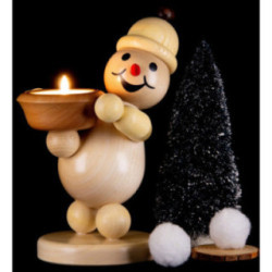 Snowman - Junior "Light Holder" left - Medium Size - 20 cm / 7.9 inch