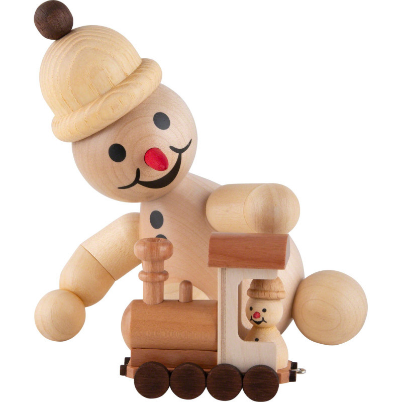 Schneemann Junior "mit Lok" - Mittelgroß - 15 cm