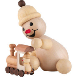 Snowman - Junior "with Locomotive" - Medium Size - 15 cm / 5.9 inch