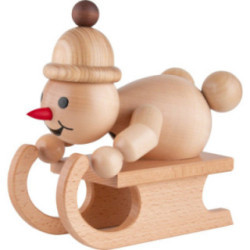 Schneemann Junior "Rennschlitten" - Groß - 20 cm