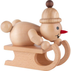 Schneemann Junior "Rennschlitten" - Groß - 20 cm