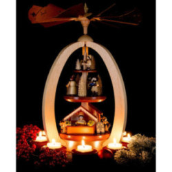 3-stöckige Pyramide Weihnachtsmarkt - Exklusiv - 44 cm