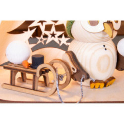Collector Candle Arch wit two Levels - Kuhnert Owls - 68x43 cm / 26.8x16.9 inch