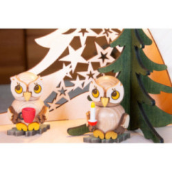 Collector Candle Arch wit two Levels - Kuhnert Owls - 68x43 cm / 26.8x16.9 inch