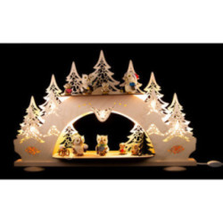Collector Candle Arch wit two Levels - Kuhnert Owls - 68x43 cm / 26.8x16.9 inch