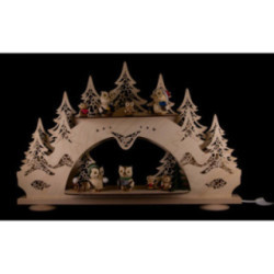 Collector Candle Arch wit two Levels - Kuhnert Owls - 68x43 cm / 26.8x16.9 inch