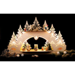 Collector Candle Arch wit two Levels - Kuhnert Owls - 68x43 cm / 26.8x16.9 inch