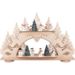 Collector Candle Arch wit two Levels - Zenker Snowmen - 68x43 cm / 26.8x16.9 inch