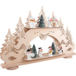 Collector Candle Arch wit two Levels - Zenker Snowmen - 68x43 cm / 26.8x16.9 inch